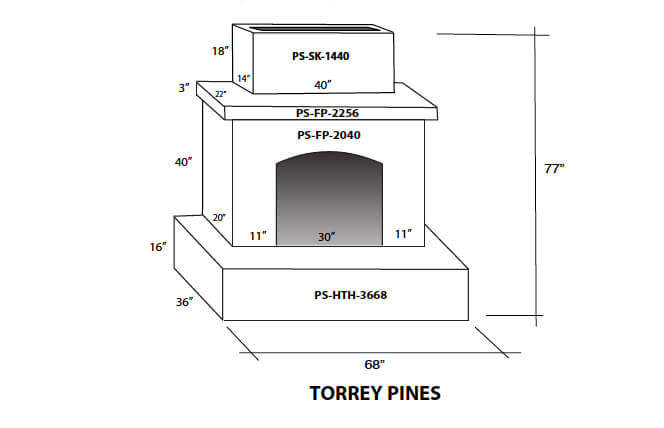 Torrey Pines Precast Concrete Fireplaces